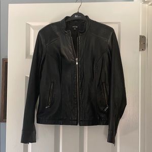 Moto style leather jacket